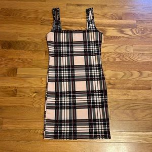 SHEIN - Pink Plaid Mini Dress